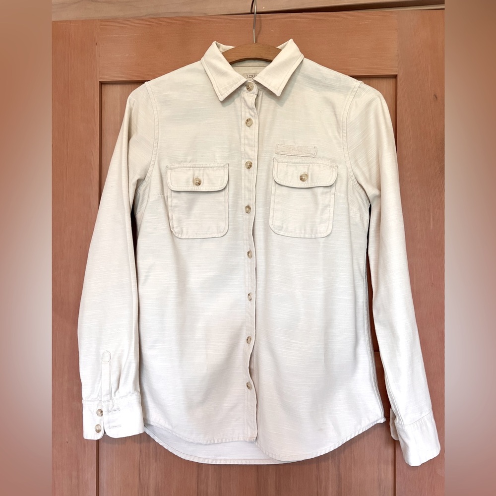 J. Crew Cream Cotton Button Down Shirt